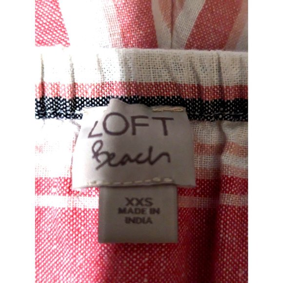 Loft Beach Striped Linen Blend Tie-front Romper Women's Sz XXS - Picture 6 of 7